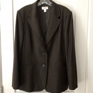 NWOT Chocolate brown stretch wool blazer.
